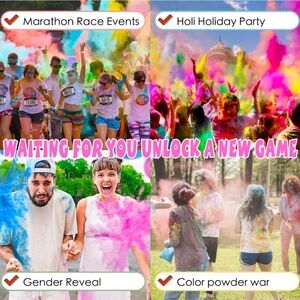 ARELUX Color Powder Pack-9 Colors Holi Chalk Party Bombs Throwing Powder NIP